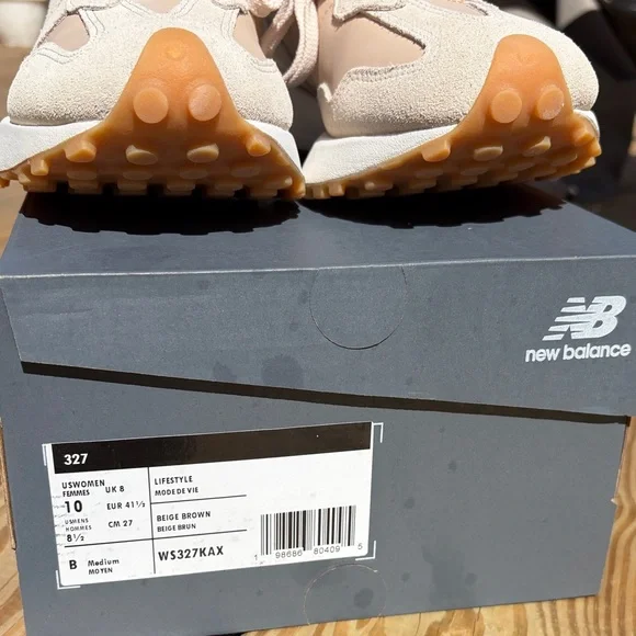 New Balance Beige and Tan Women's Sneakers - Picture 2 of 5